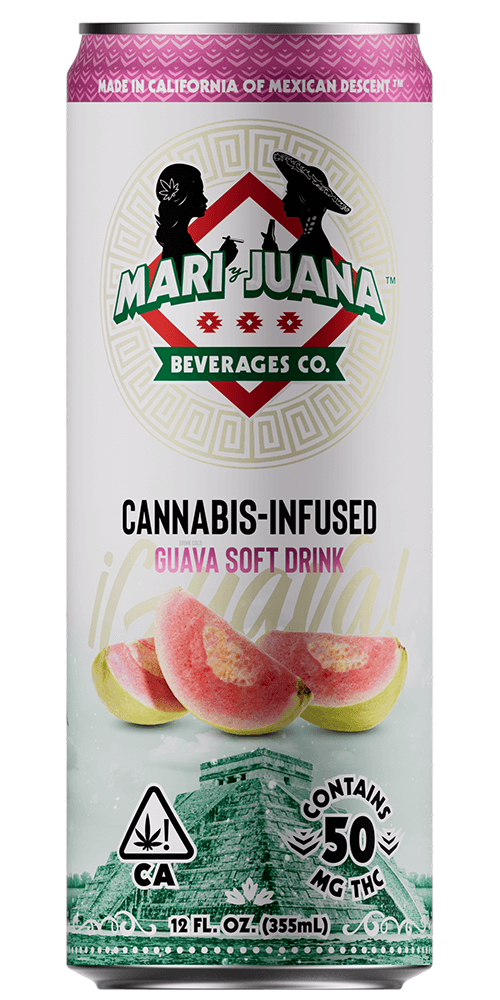 Mari y Juana Cannabis-Infused Beverage: Guava Flavor with 50mg THC per Can